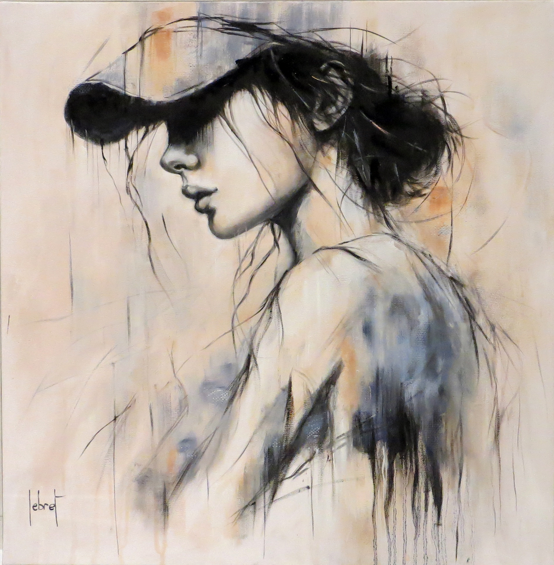 A l'ombre du silence : Huile sur toile - 60 x 60