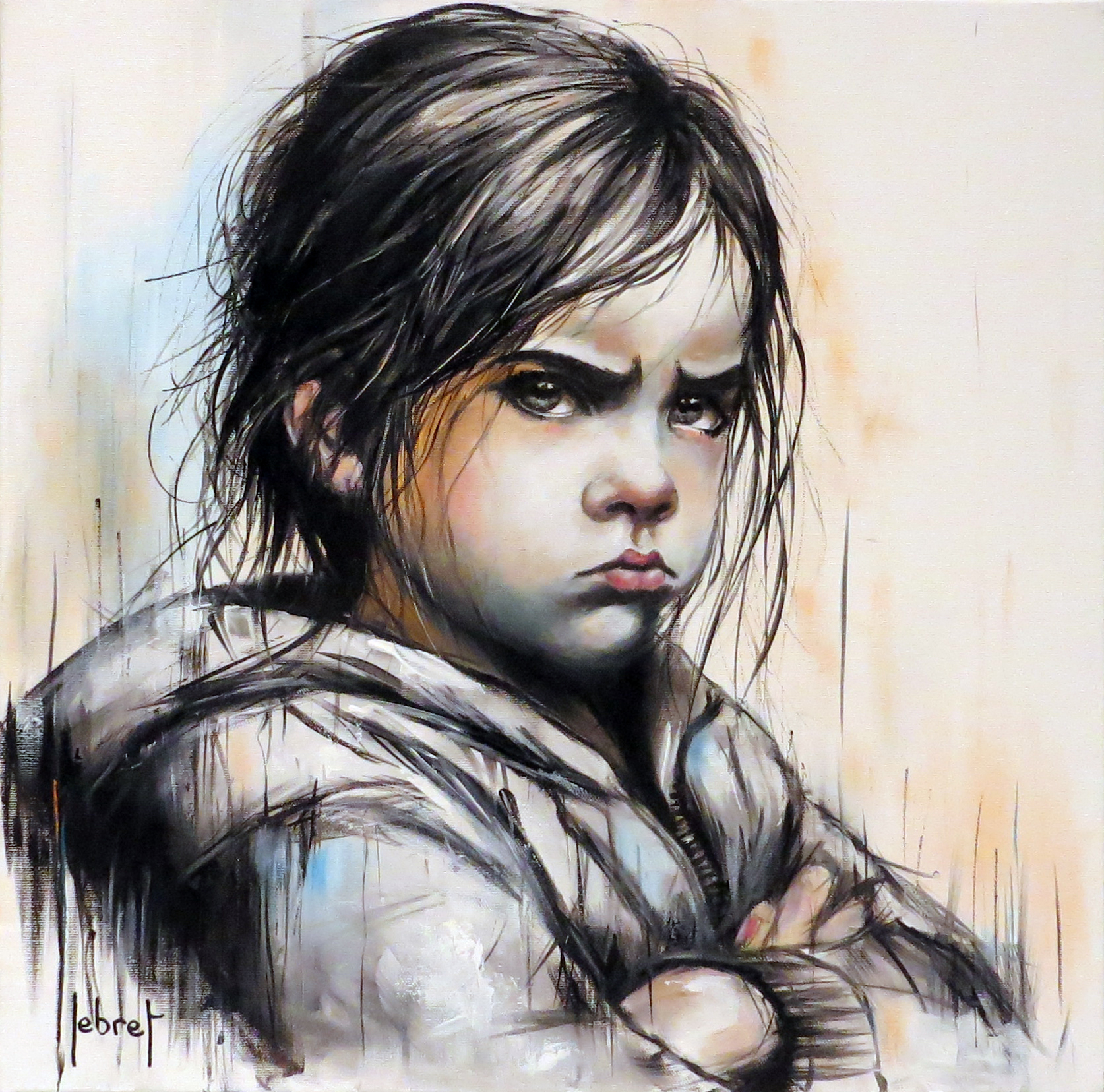 Pas drôle ! : Huile sur toile - 50x50